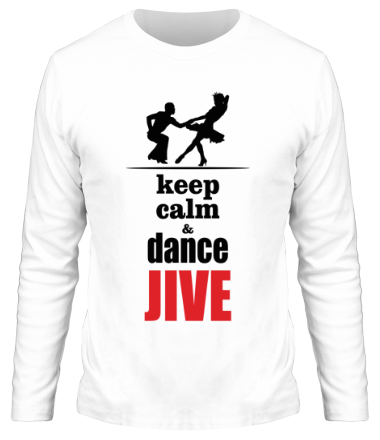 Мужская футболка длинный рукав Keep calm & dance JIVE