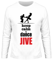 Мужская футболка длинный рукав Keep calm & dance JIVE фото