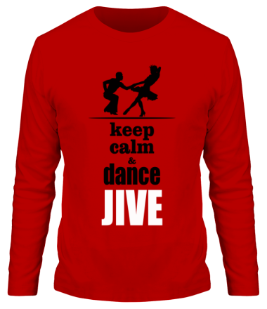 Мужская футболка длинный рукав Keep calm & dance JIVE