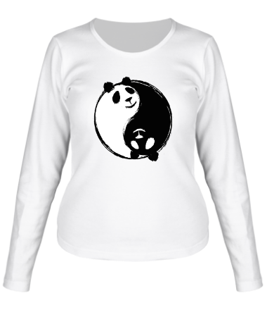 Женская футболка длинный рукав Панда тайчи