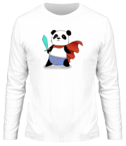 Мужская футболка длинный рукав Панда Герой фото