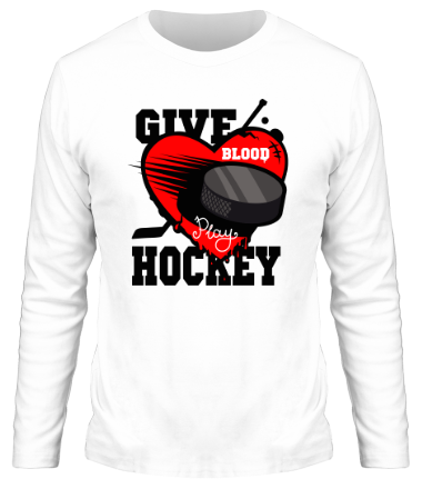 Мужская футболка длинный рукав Give hockey