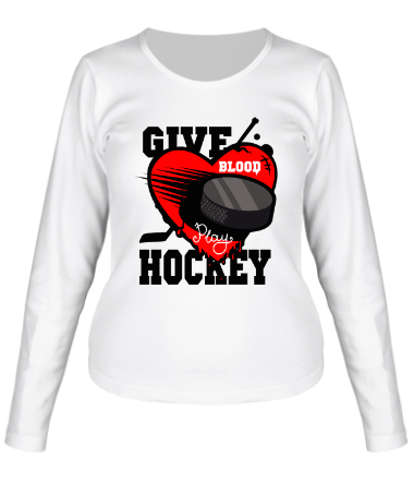 Женская футболка длинный рукав Give hockey