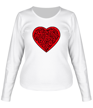 Женская футболка длинный рукав Сердце