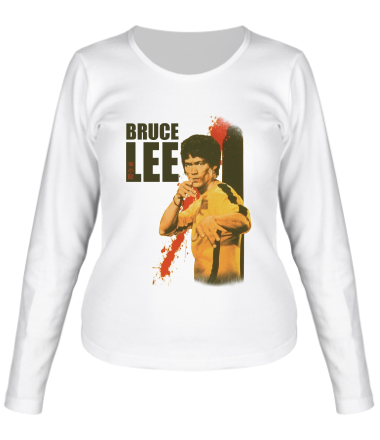 Женская футболка длинный рукав Bruce Lee blood