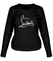 Женская футболка длинный рукав Christian Louboutin logo фото