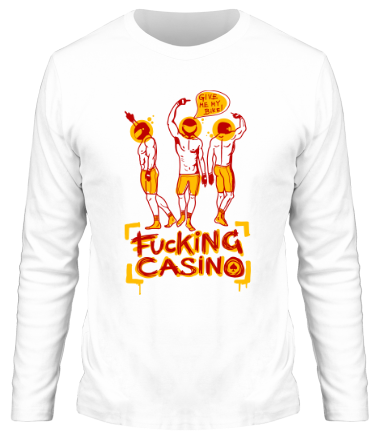 Мужская футболка длинный рукав Fuсking casino
