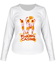 Женская футболка длинный рукав Fuсking casino фото