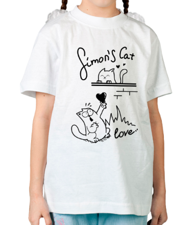 Детская футболка Кот Саймон любовь