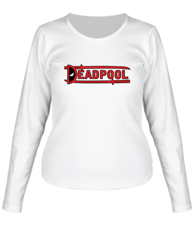 Женская футболка длинный рукав Дэдпул с катанами