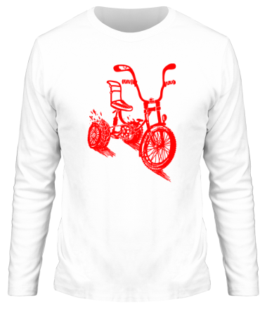 Мужская футболка длинный рукав Трехколёсный велосипед