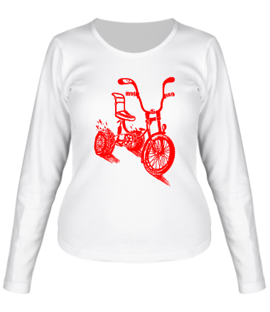 Женская футболка длинный рукав Трехколёсный велосипед