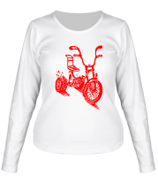 Женская футболка длинный рукав Трехколёсный велосипед фото