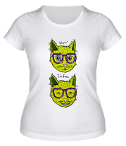 Женская футболка Зелёный кот фото