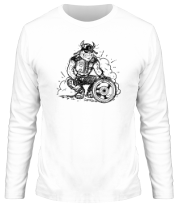 Мужская футболка длинный рукав Байкер с колесом