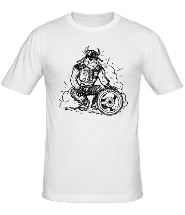 Мужская футболка Байкер с колесом