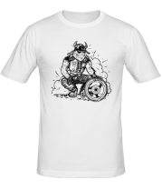 Мужская футболка Байкер с колесом фото
