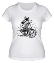 Женская футболка Байкер с колесом фото