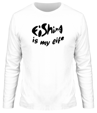 Мужская футболка длинный рукав Рыбалка  моя жизнь