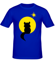 Мужская футболка Котёнок на фоне луны (плёнка) фото