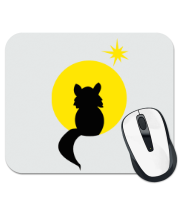 Коврик для мыши Котёнок на фоне луны (плёнка) фото
