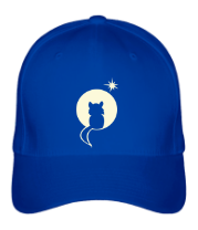 Бейсболка Котенок на фоне луны (светящийся рисунок) фото