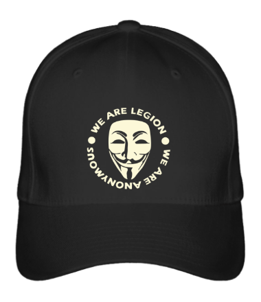 Бейсболка Маска Анонимуса - We Are Legion (свет)
