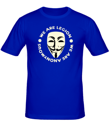 Мужская футболка Маска Анонимуса - We Are Legion (свет)