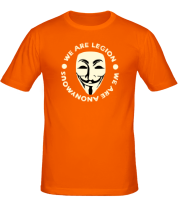 Мужская футболка Маска Анонимуса - We Are Legion (свет) фото