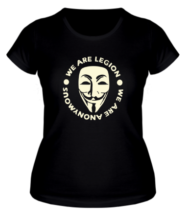 Женская футболка Маска Анонимуса - We Are Legion (свет)
