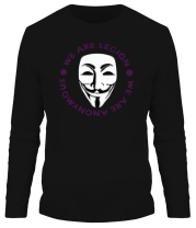 Мужская футболка длинный рукав Маска Анонимуса - We Are Legion фото