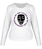 Женская футболка длинный рукав Маска Анонимуса - We Are Legion фото