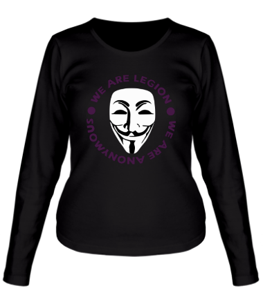 Женская футболка длинный рукав Маска Анонимуса - We Are Legion