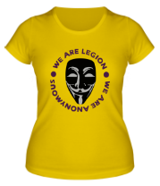 Женская футболка Маска Анонимуса - We Are Legion фото