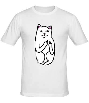 Мужская футболка Кот показывающий фак