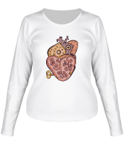 Женская футболка длинный рукав Стимпанк сердце 