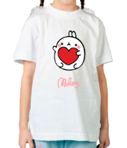 Детская футболка Кролик Моланг (сердце)