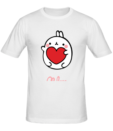 Мужская футболка Кролик Моланг (сердце)
