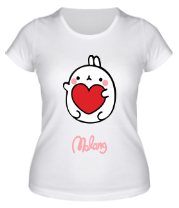 Женская футболка Кролик Моланг (сердце) фото