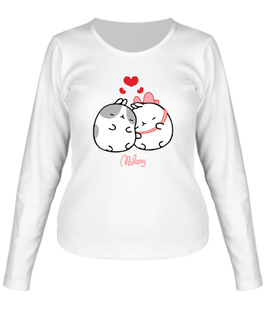 Женская футболка длинный рукав Кролик Моланг (любовь)