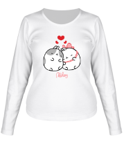 Женская футболка длинный рукав Кролик Моланг (любовь) фото