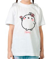 Детская футболка Кролик Моланг (цветы) фото