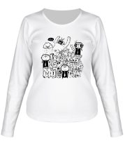Женская футболка длинный рукав Граффити анимэ