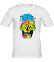 Мужская футболка Череп с мозгами фото