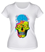 Женская футболка Череп с мозгами фото
