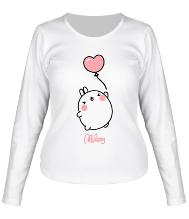 Женская футболка длинный рукав Кролик Моланг (воздушный шар)