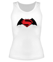 Женская майка борцовка Batman vs superman (logo) фото