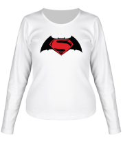 Женская футболка длинный рукав Batman vs superman (logo) фото