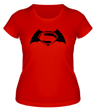 Женская футболка Batman vs superman (logo)