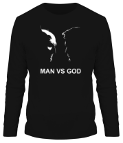 Мужская футболка длинный рукав Man vs God фото